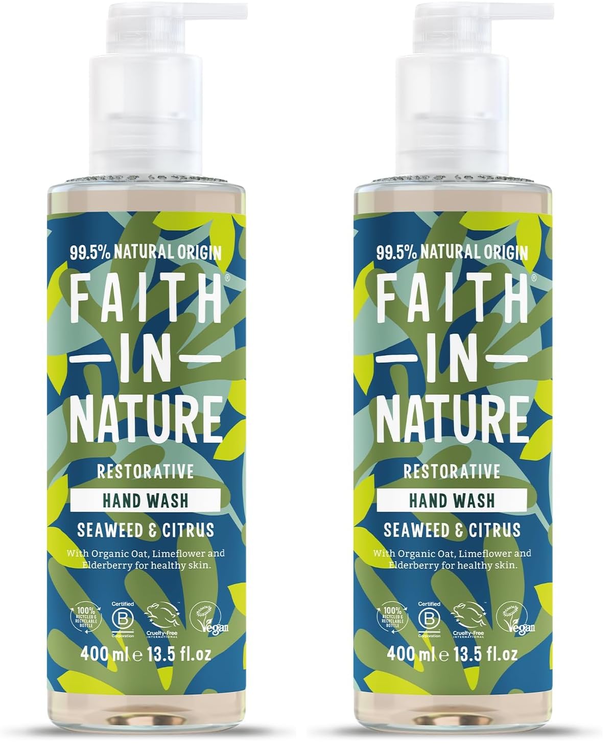 Faith In Nature Natural Aloe Vera and Tea Tree Hand Wash, Nourishing, Vegan and Cruelty Free, No SLS or Parabens, 400 ml