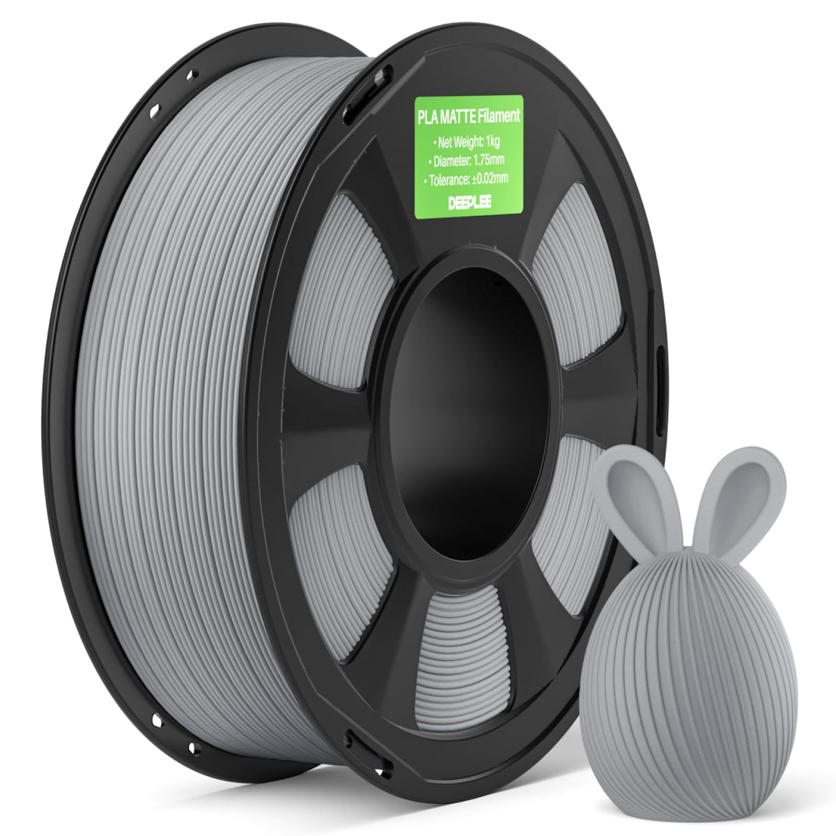DEEPLEE Matte PLA Filament 1.75mm Matte Black 1kg(Plastic Spool)