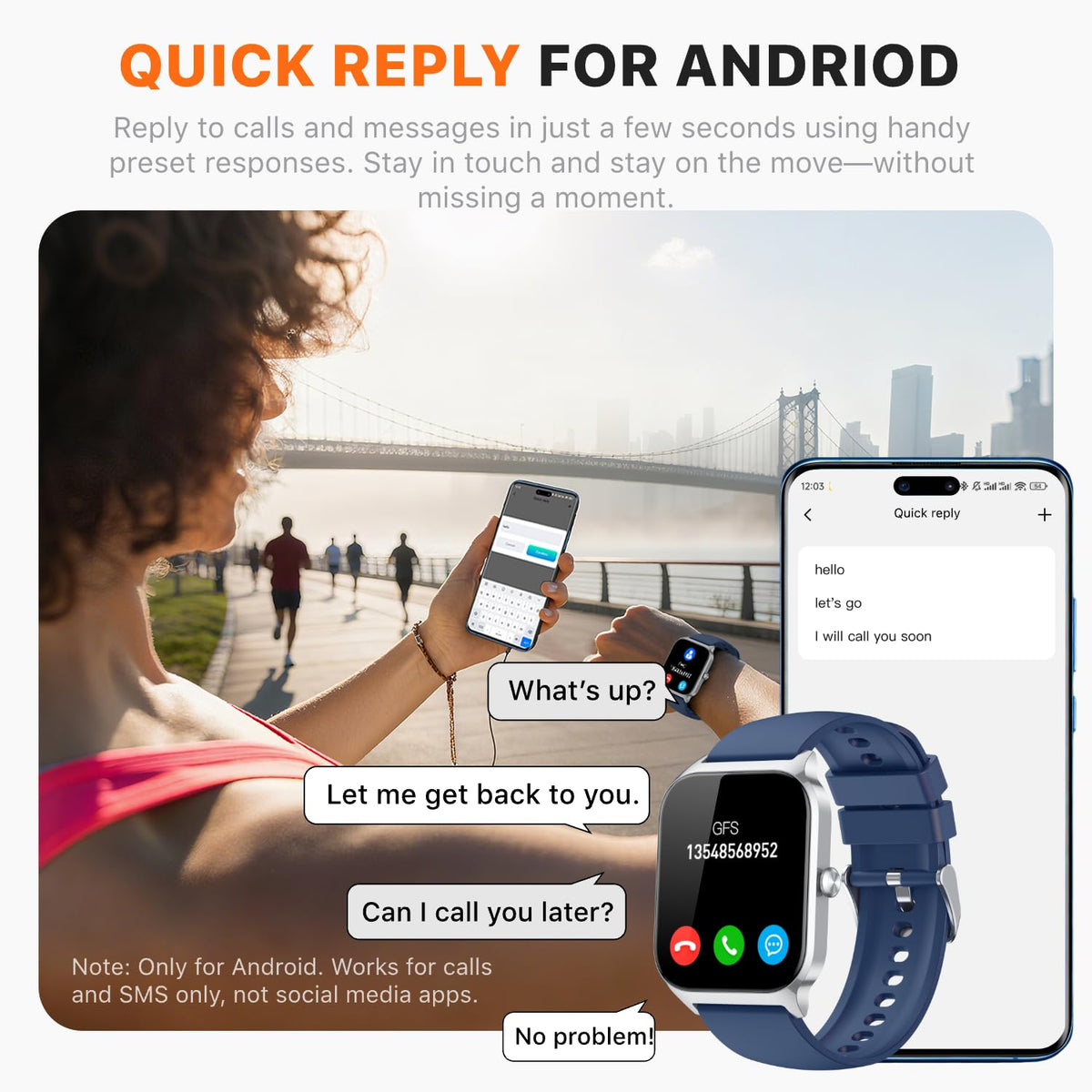 Smart Watch for Women Men - Answer/Make Call, Fitness Tracker Smartwatch for Android iPhone Compatible, Sleep Female Cycle, 120+ Sports Modes Step Counter (Blue, 2 Straps)