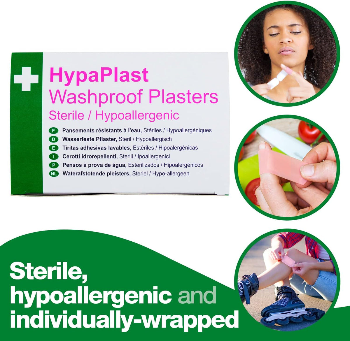 Safety First Aid Group HypaPlast Pink Washproof Plasters, 7.2 x 2.5 cm (Pack of 100)