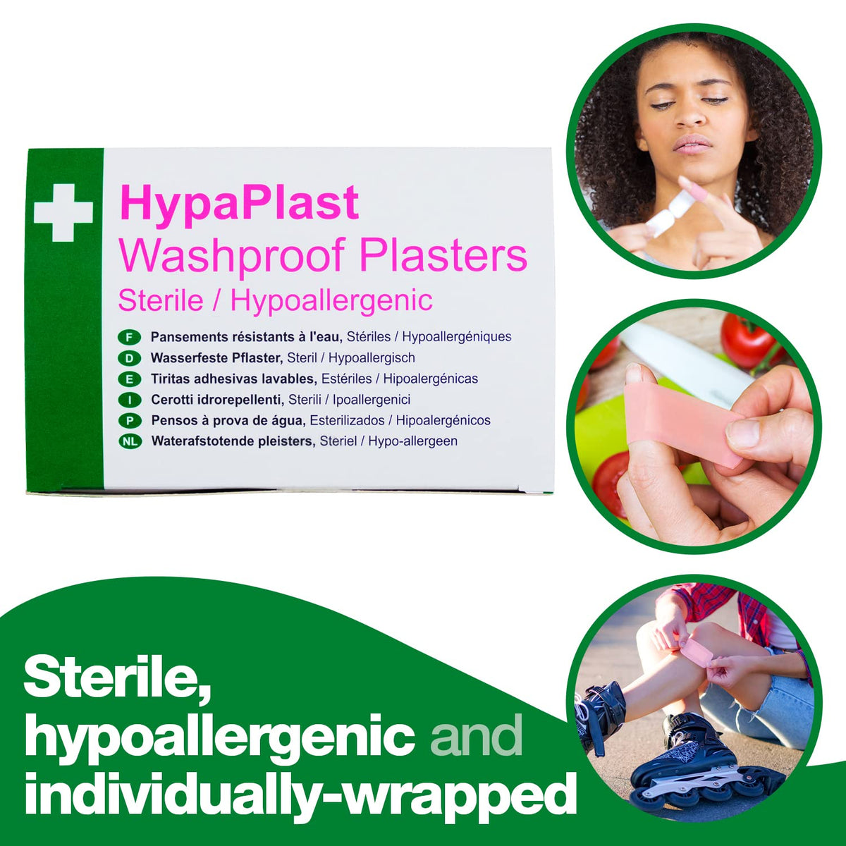 Safety First Aid Group HypaPlast Pink Washproof Plasters, 7.2 x 2.5 cm (Pack of 100)