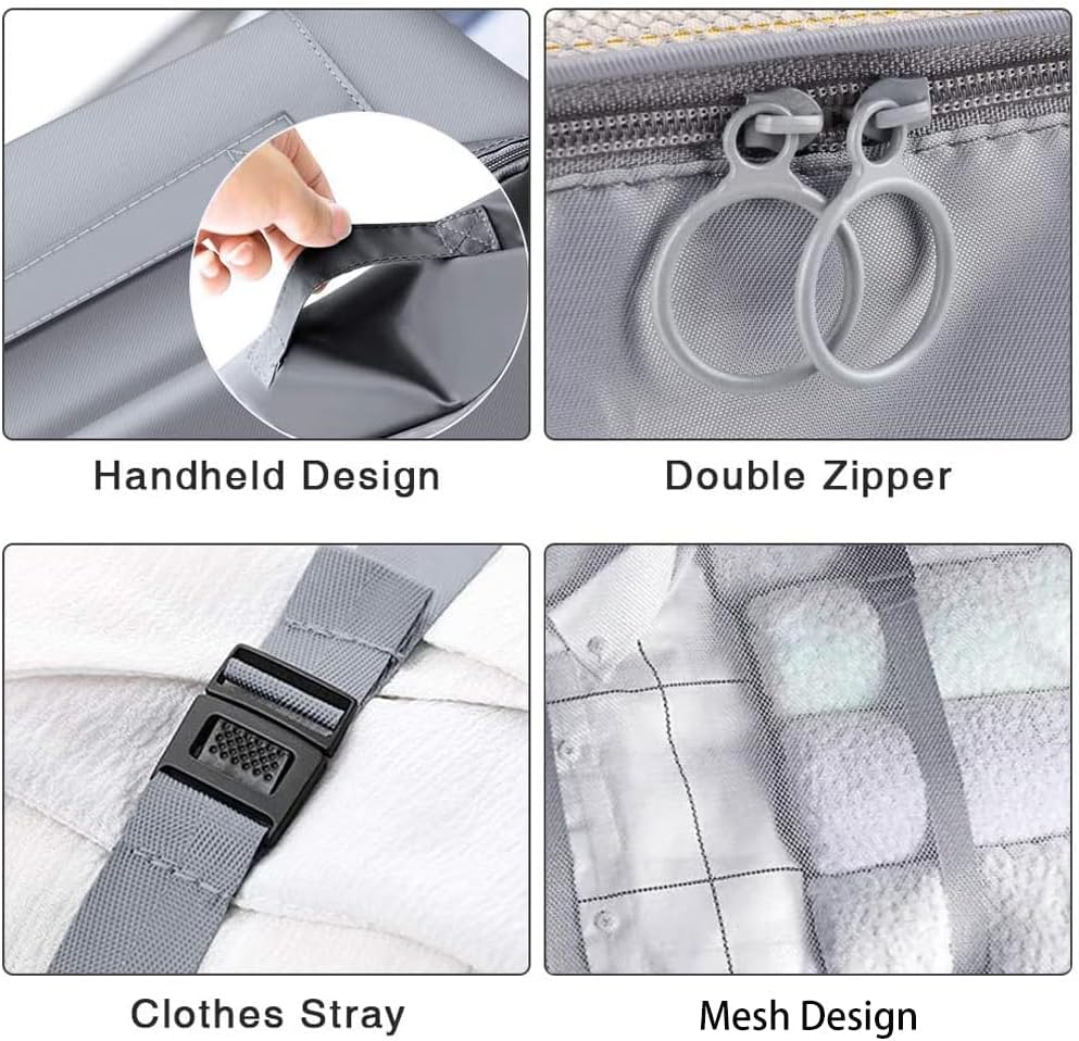 Travel Packing Cubes, Toifucos Multifunction 8pcs/set Luggage Organiser Compression Suitcase Essential Bag, Dark Gray