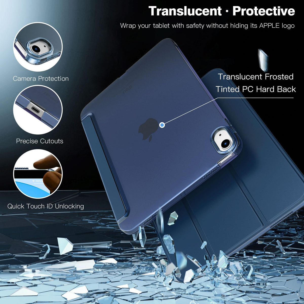 TiMOVO Case for iPad A16 11th Gen 11"/10th Gen 10.9", Abyss Blue