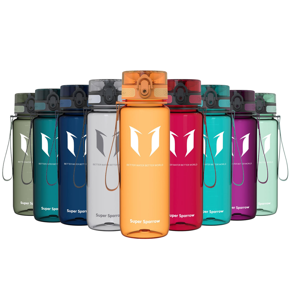 Sparrow Water Bottle 500ml/750ml/1L BPA-Free Tritan Drinks Bottle One-Click