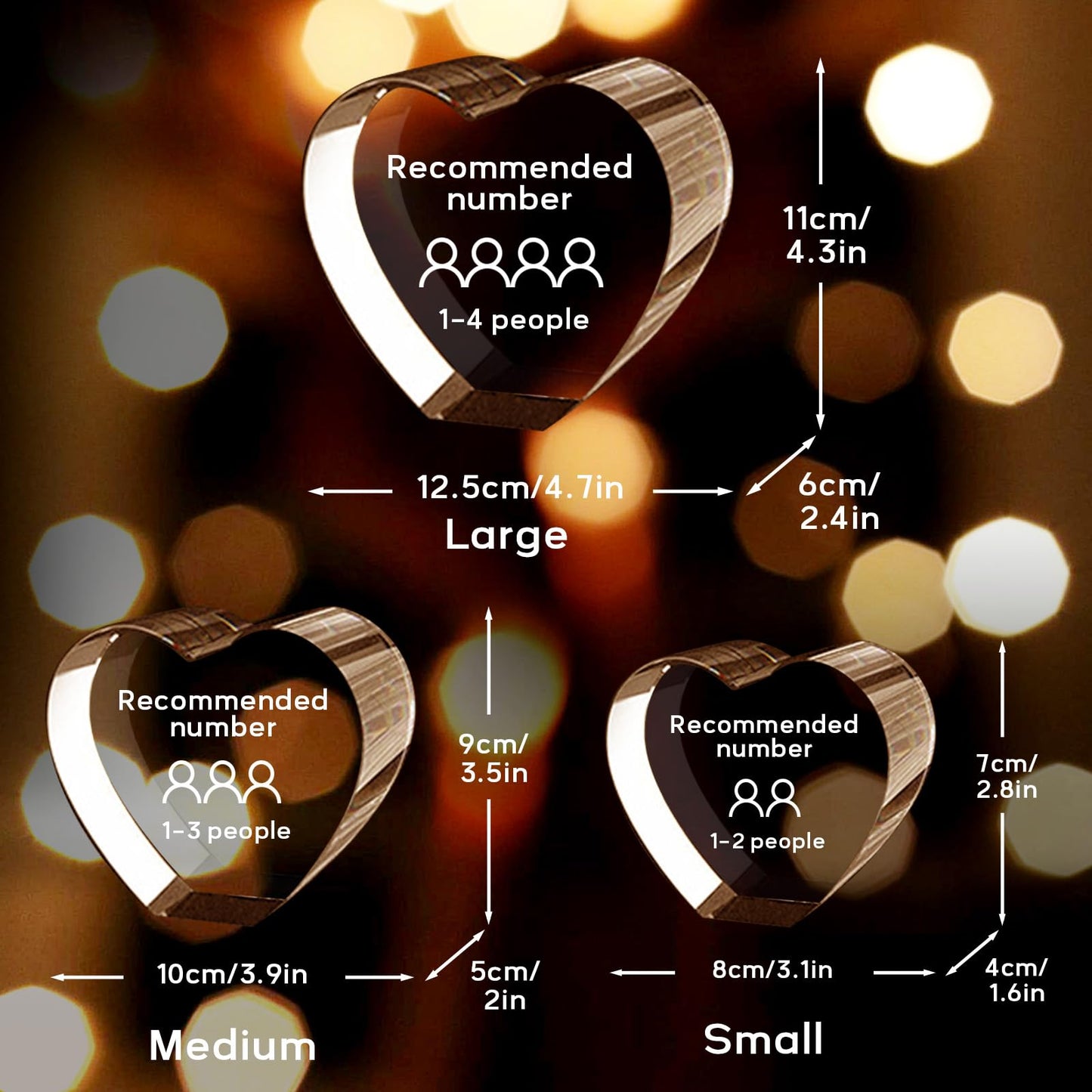 Personalised 3D Crystal Photo Gift, Custom Gifts with 3D Laser Etched, Engraved Inside the Crystal Using Your Photo Customized Memorial Custom Mother’s Day Picture Gift (Cuboid)