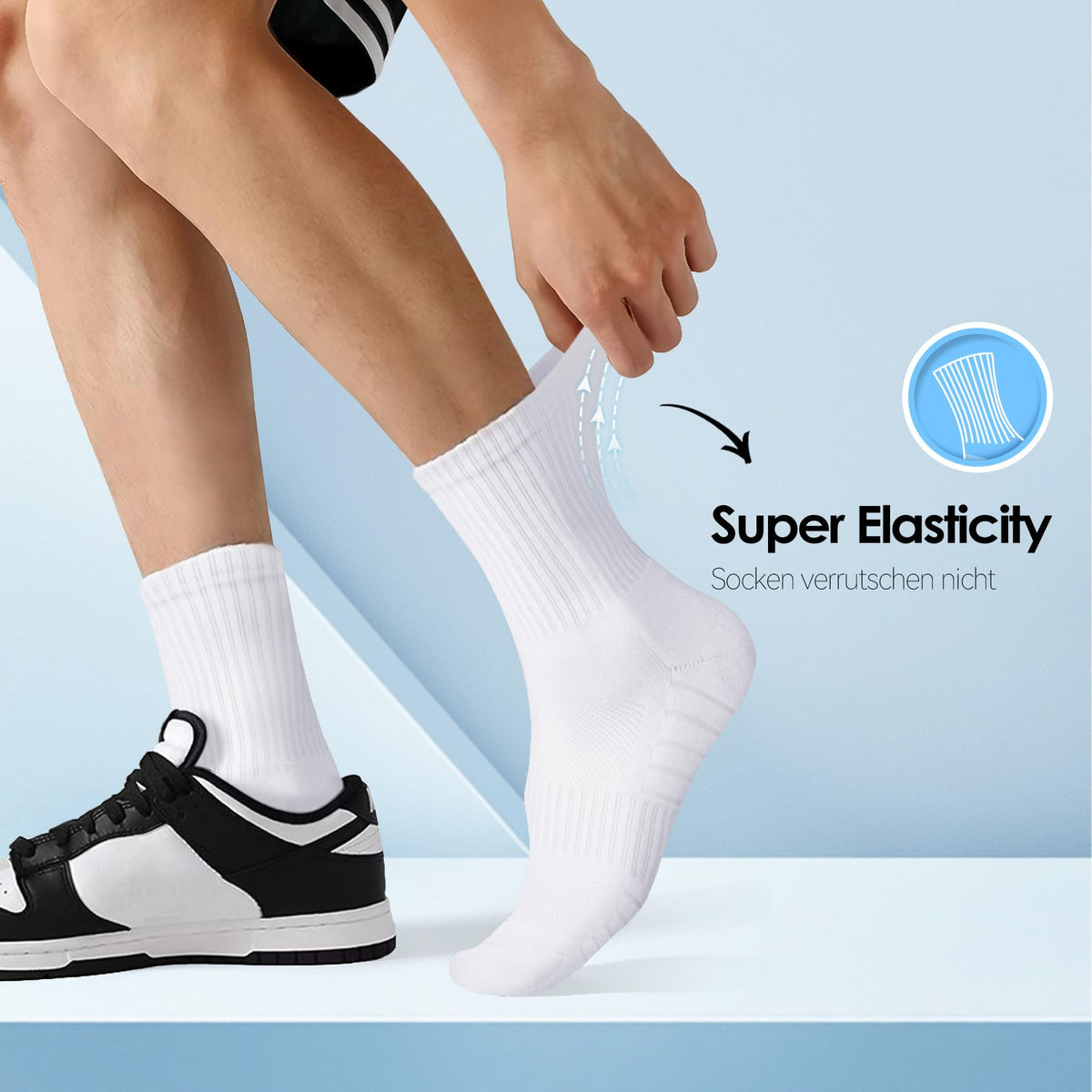 6/12 Pairs Cushioned Sports Socks for Men Women Cotton Crew Socks