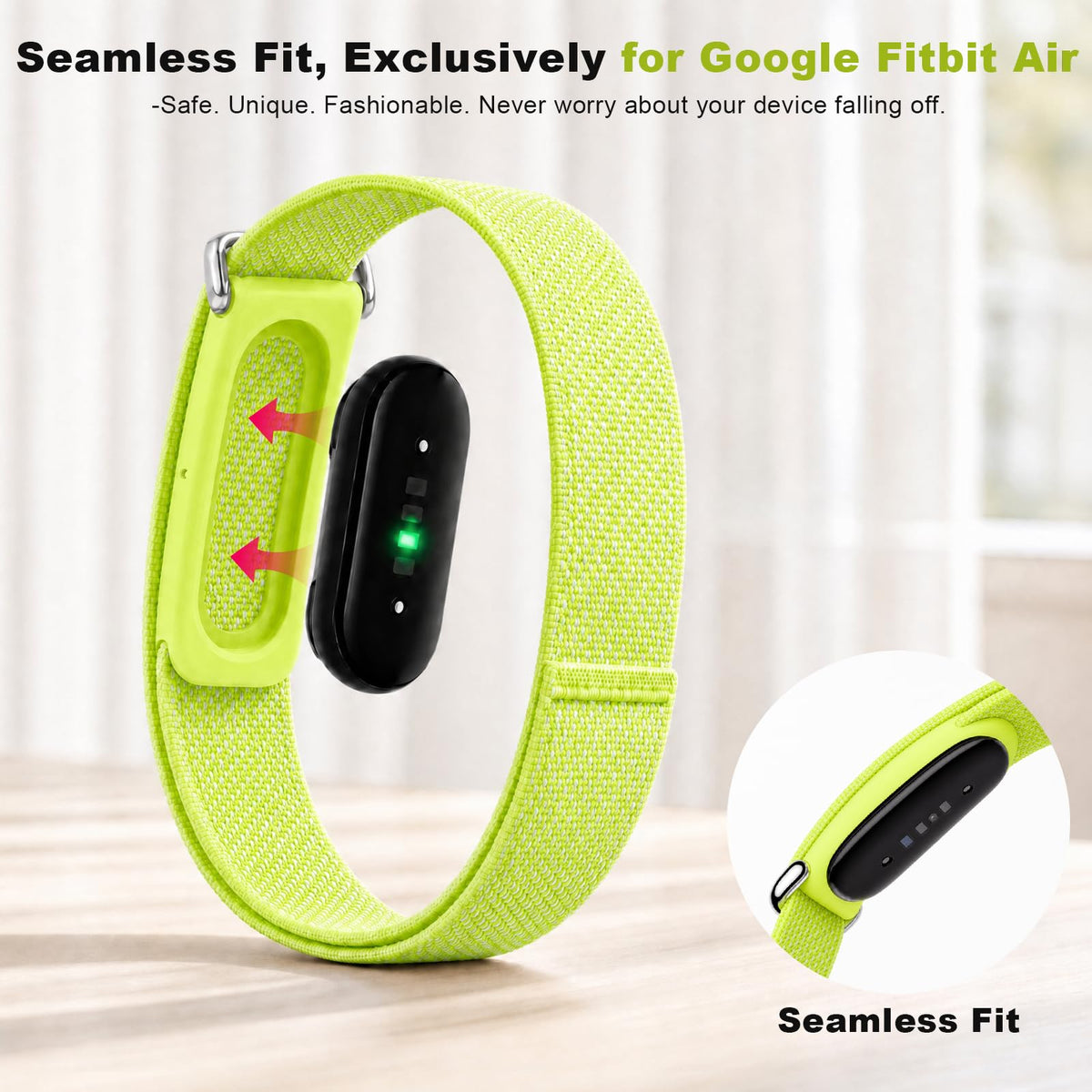 Compatible with Google Fitbit Air Strap Nylon Loop Sport Replacement Band