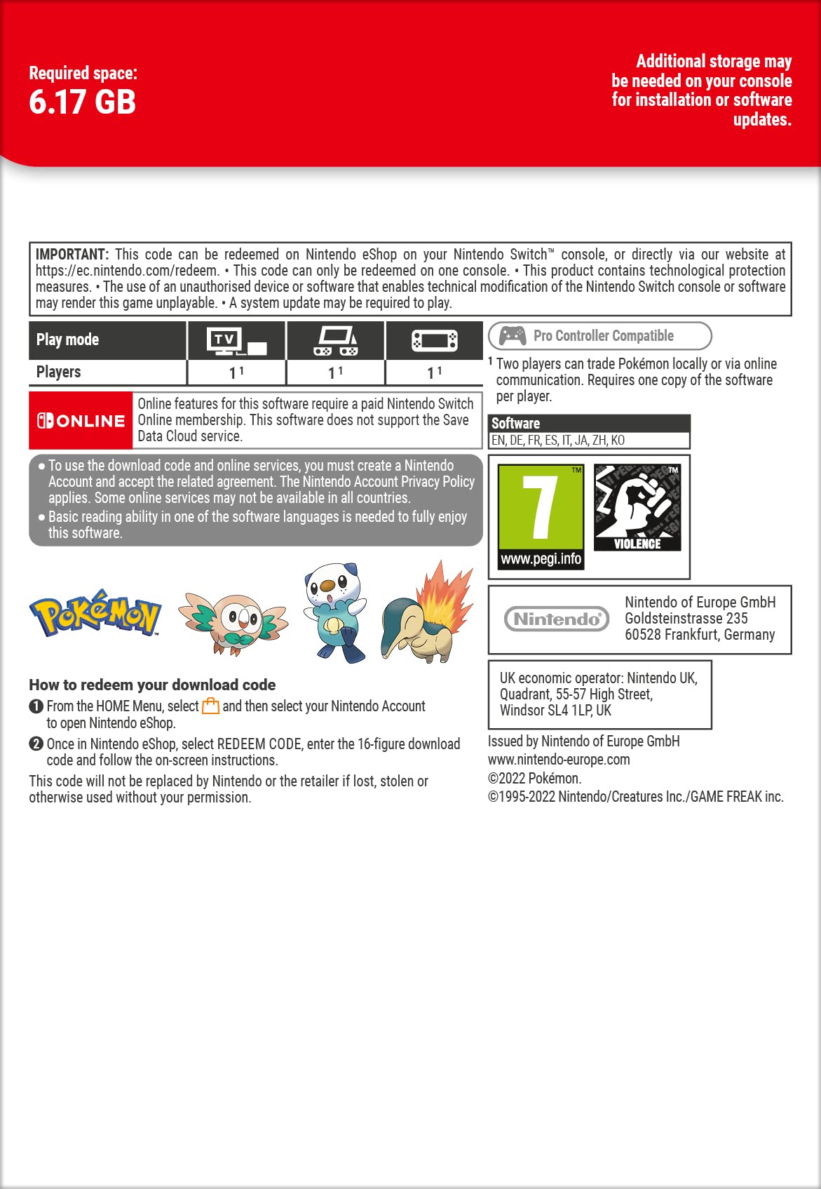Pokemon Legends Arceus (Nintendo Switch)