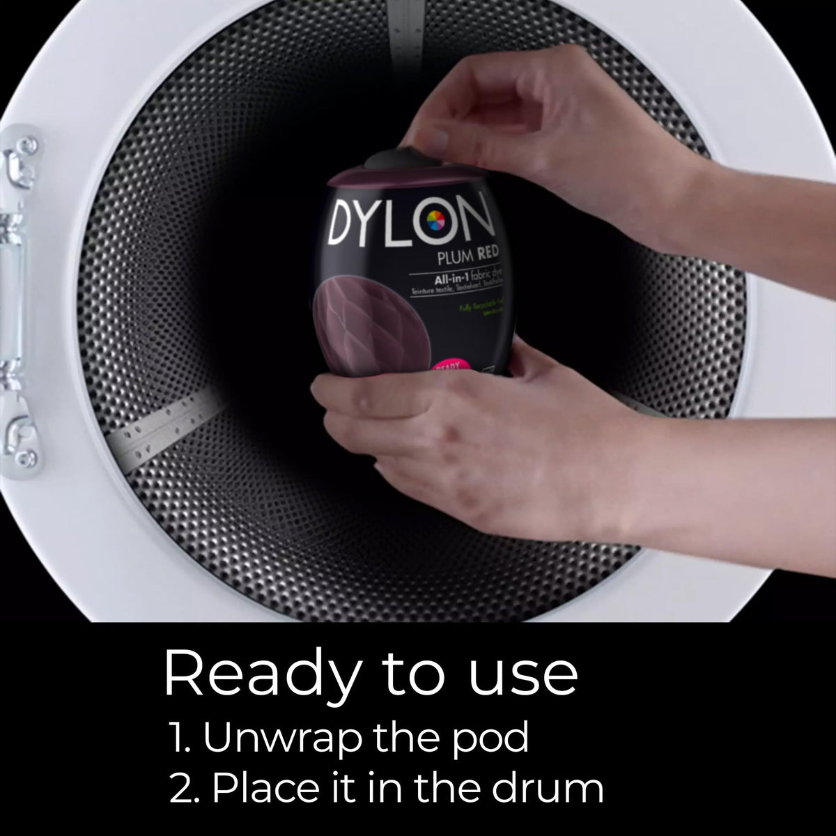 DYLON Washing Machine Fabric Dye Pod, Intense Black, 350g