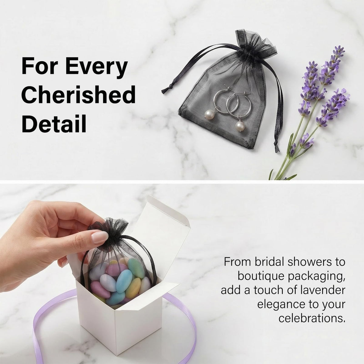 Lafefe 20Pcs Organza Gift Pouches, 7x9CM Clear Mesh Drawstring Pouches, Organza Gift Bags for Wedding Favours, Party, Festival, Candy and Game Favour Bags - Pink