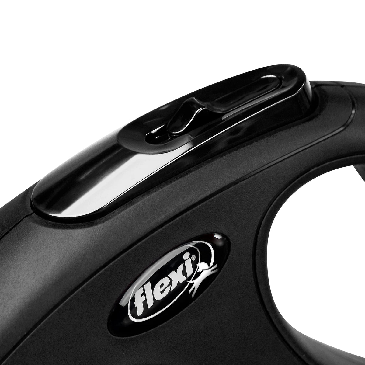 flexi Classic S | 5 m Retractable Cord Leash for Dogs up to 12 kg | Black | Retractable Dog Lead | Weight: 160 g | Dimensions: 9.6 x 16.2 cm