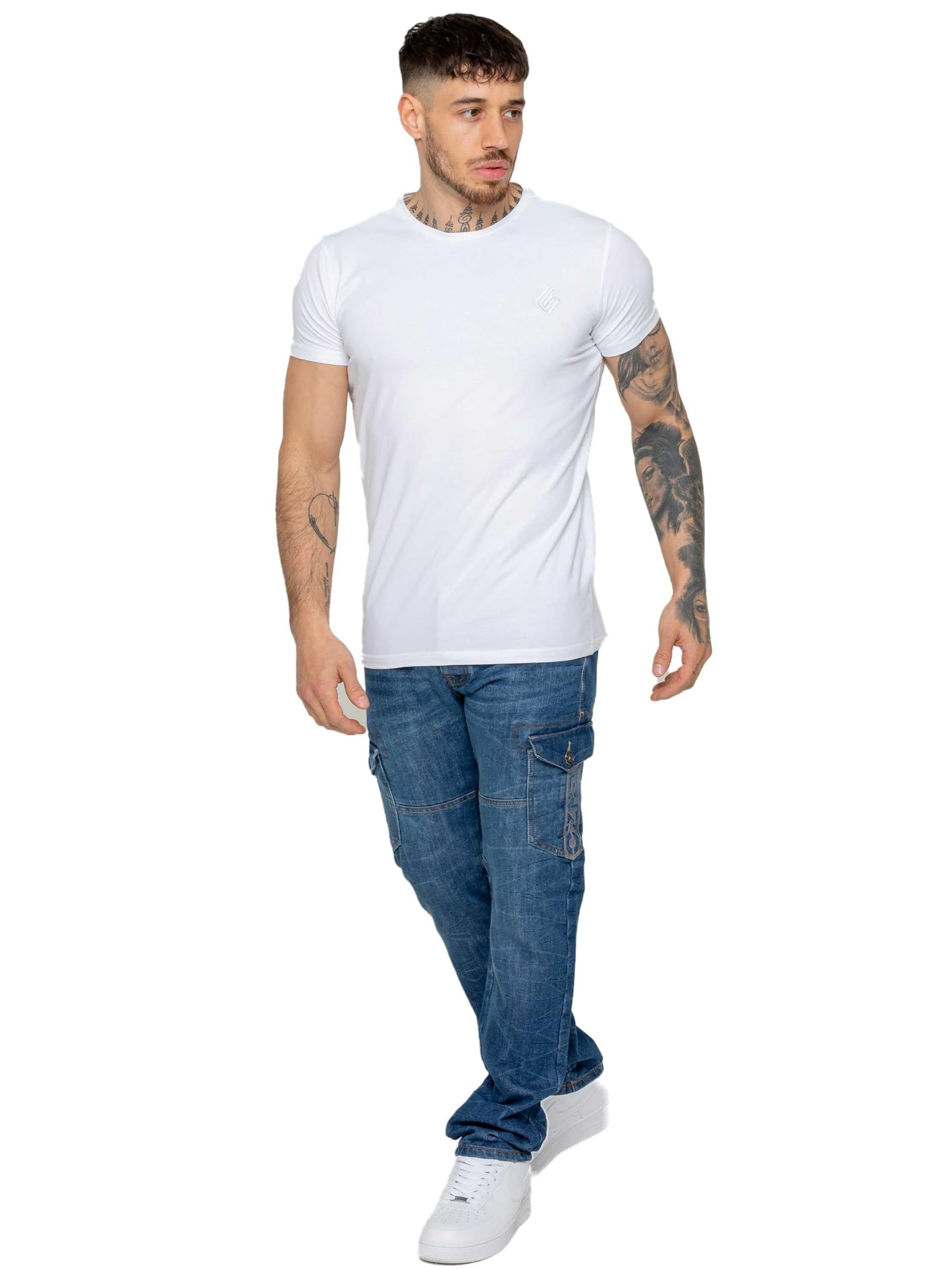 989Zé ENZO Mens Jeans Straight Leg Regular Fit Casual Cotton Denim Pants Trousers All Waist Sizes