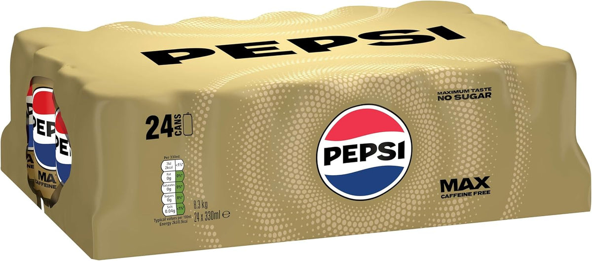 Pepsi Max Caffeine Free Cola | 330ml Can | 24 Pack