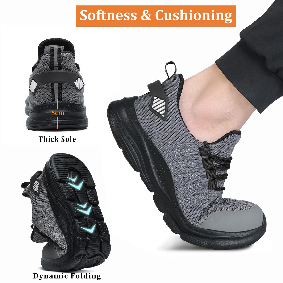 Safety Trainers Men Steel Toe Cap Trainers Work Safety Shoe
