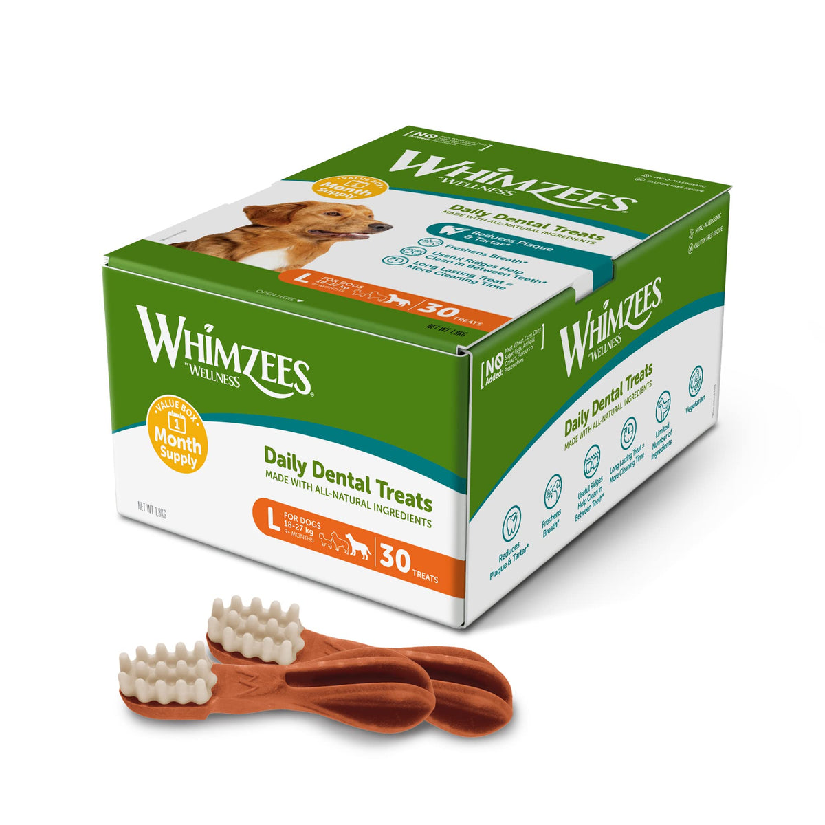 WHIMZEES Toothbrush S, Month Box, 30 Pieces – Size S
