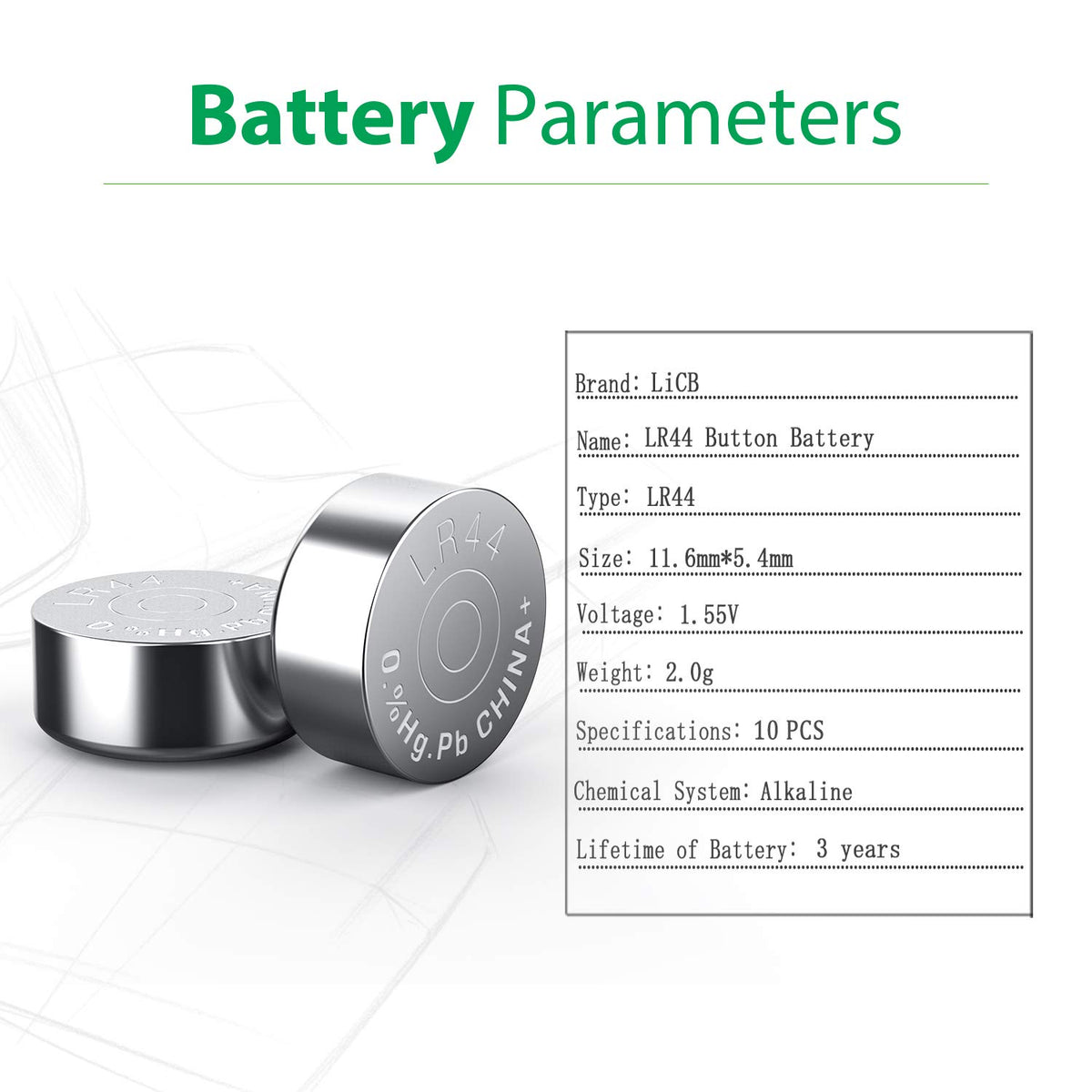 LiCB 20 PCS LR44 AG13 357 303 SR44 A76 Battery 1.5V Button Coin Cell Batteries for Small Electronics