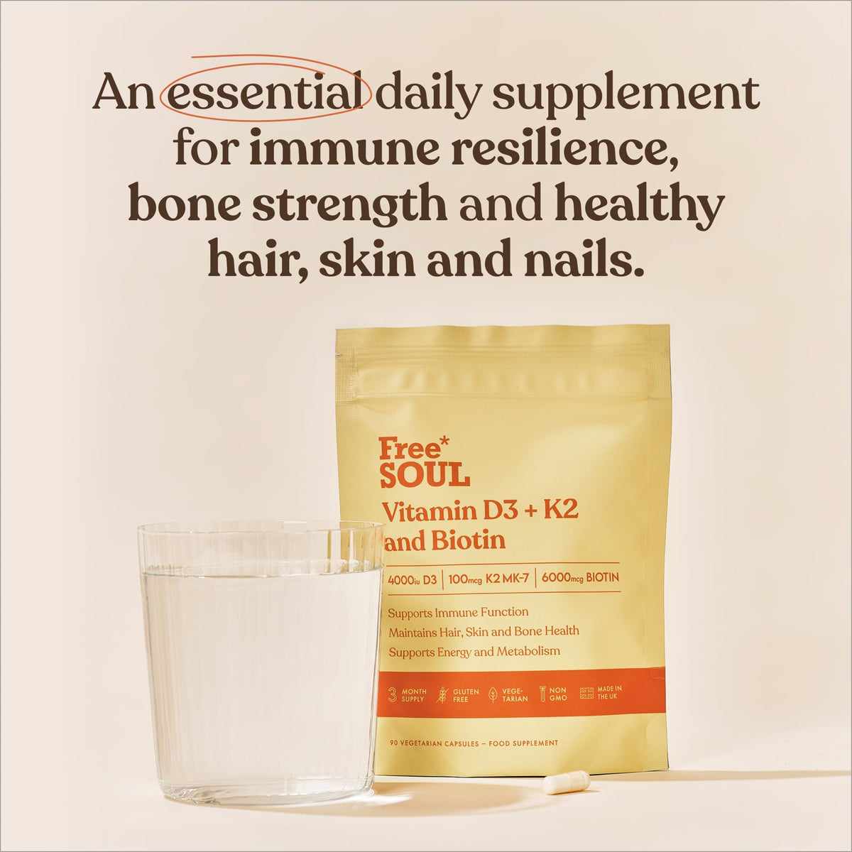 Free Soul Women's Multivitamins with Marine Collagen & Hyaluronic Acid