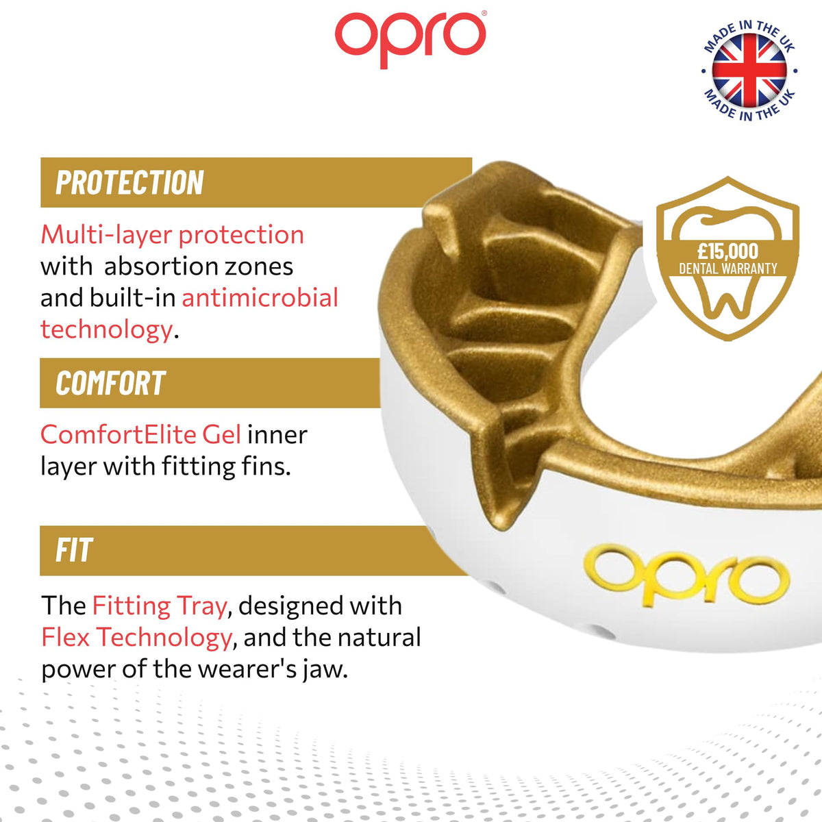 OPRO Gold Level Sports Mouthguard, Premium Fit Adult & Kids