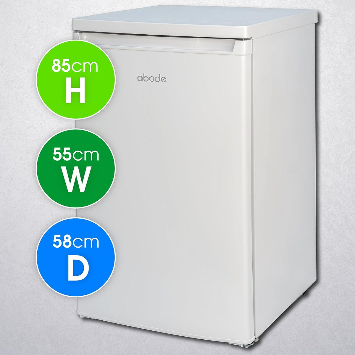 Abode Under Counter Freezer 55cm Wide Freestanding White 91 Litre with 4 Drawers, Adjustable Feet & Reversible Door, 4 Star Freezer, Suitable for Garages & Outbuildings A85UCFZ552E1W (White, 55 cm)