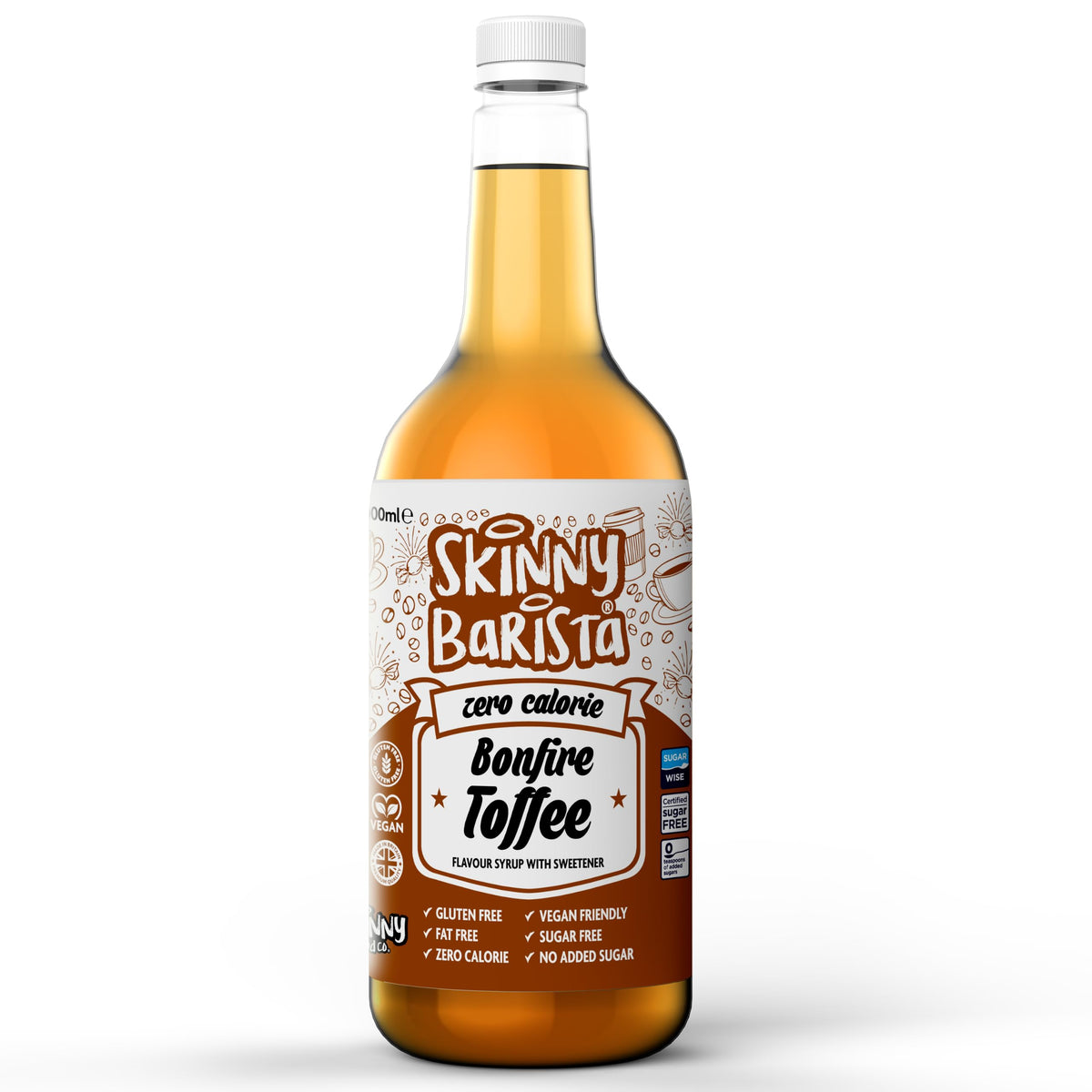 Skinny Food Co Butterscotch Syrup Zero Calorie 1L - Sugar Free Coffee Syrup