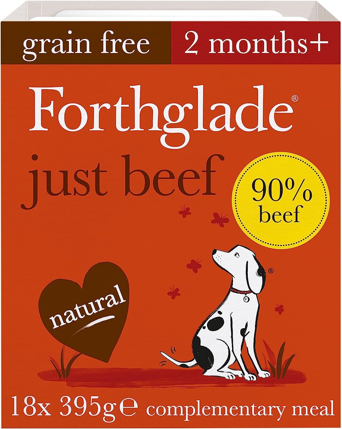 Forthglade Complementary Wet Dog Food (12 x 395g Trays) - Grain Free & Hypoallergenic Dog Food, Just Chicken, Chicken with Liver & Turkey, 90% Protein Stomach Sensitive with Natural Ingredients