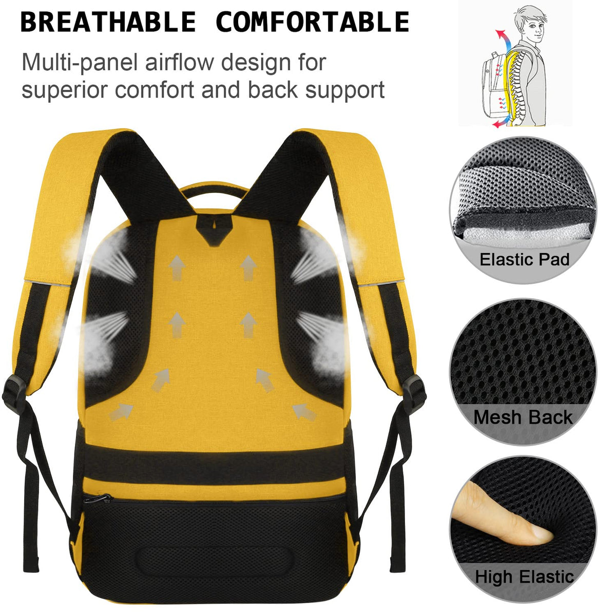 KASIBON Laptop Backpack for Men, Anti-Theft Travel Backpack Business