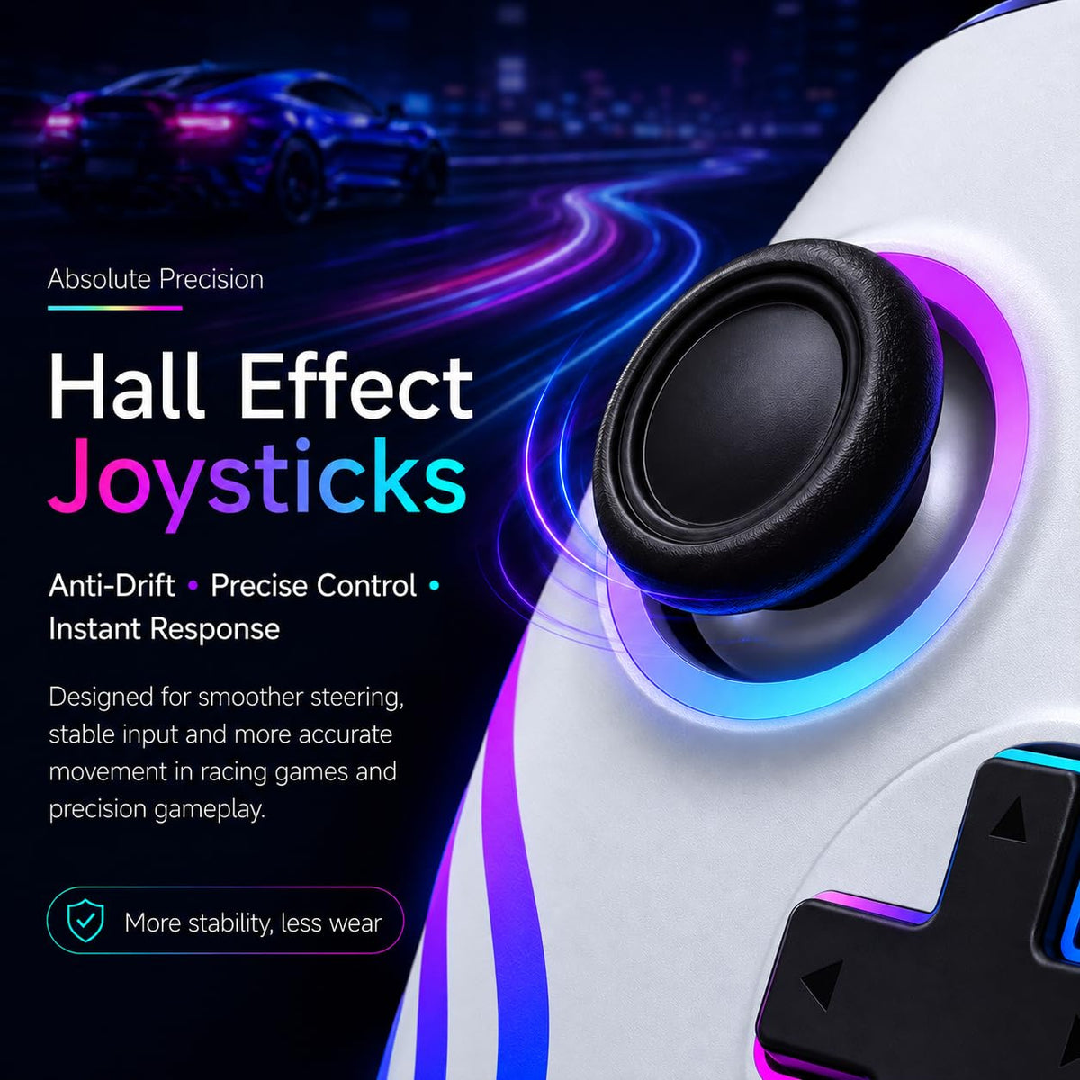 Riscvma 2pcs Controller for Switch/Switch 2/Lite/OLED/PC, Wireless Controller for Switch with 7 Color Changing RGB Lighting/Dual Vibration/6 Axis Gyroscope/Turbo, Ergonomic Precise Joystick