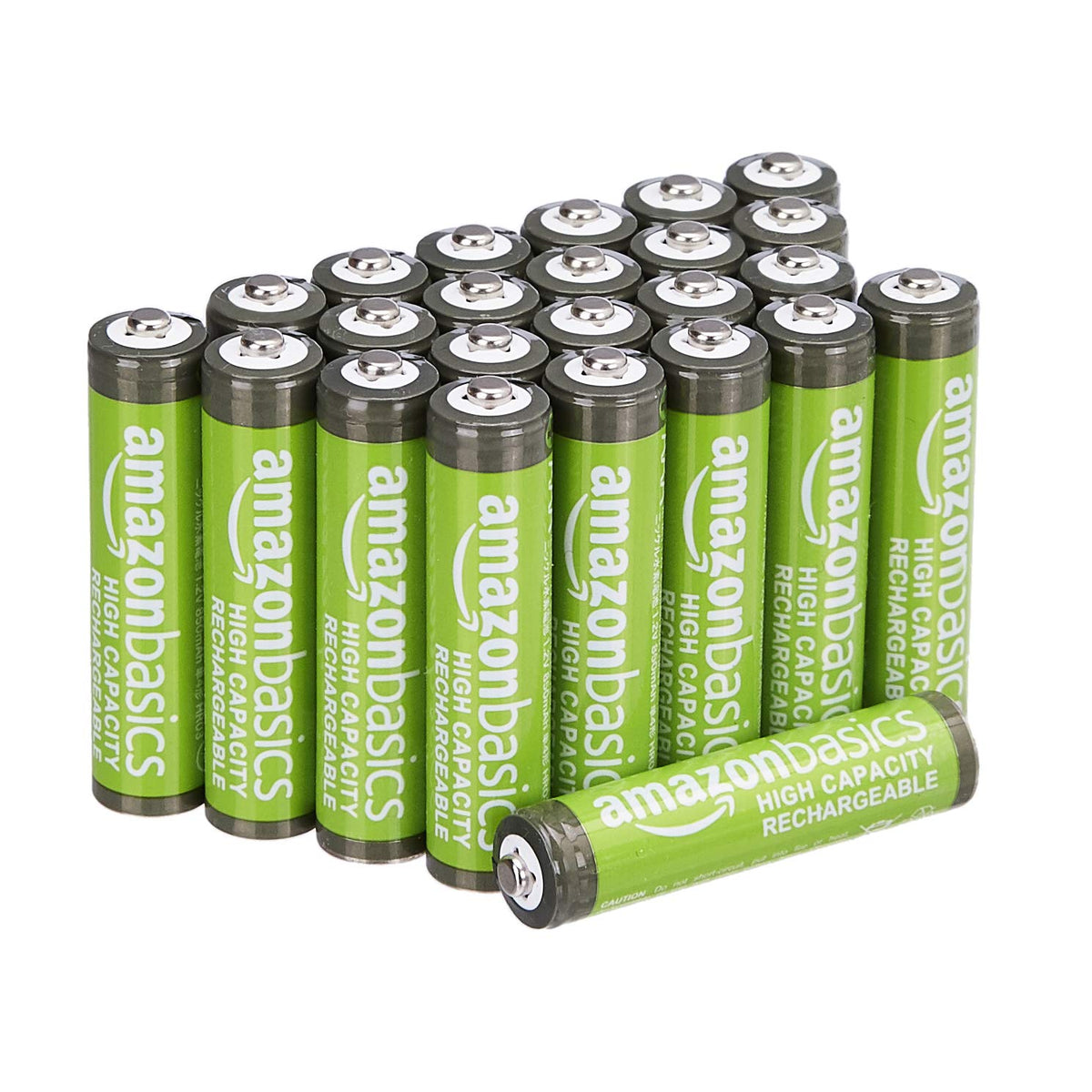 Amazon Basics 8-Pack Rechargeable AAA NiMH High-Capacity Batteries, 850 mAh, 1.2V, Recharge up to 500x Times, Pre-Charged