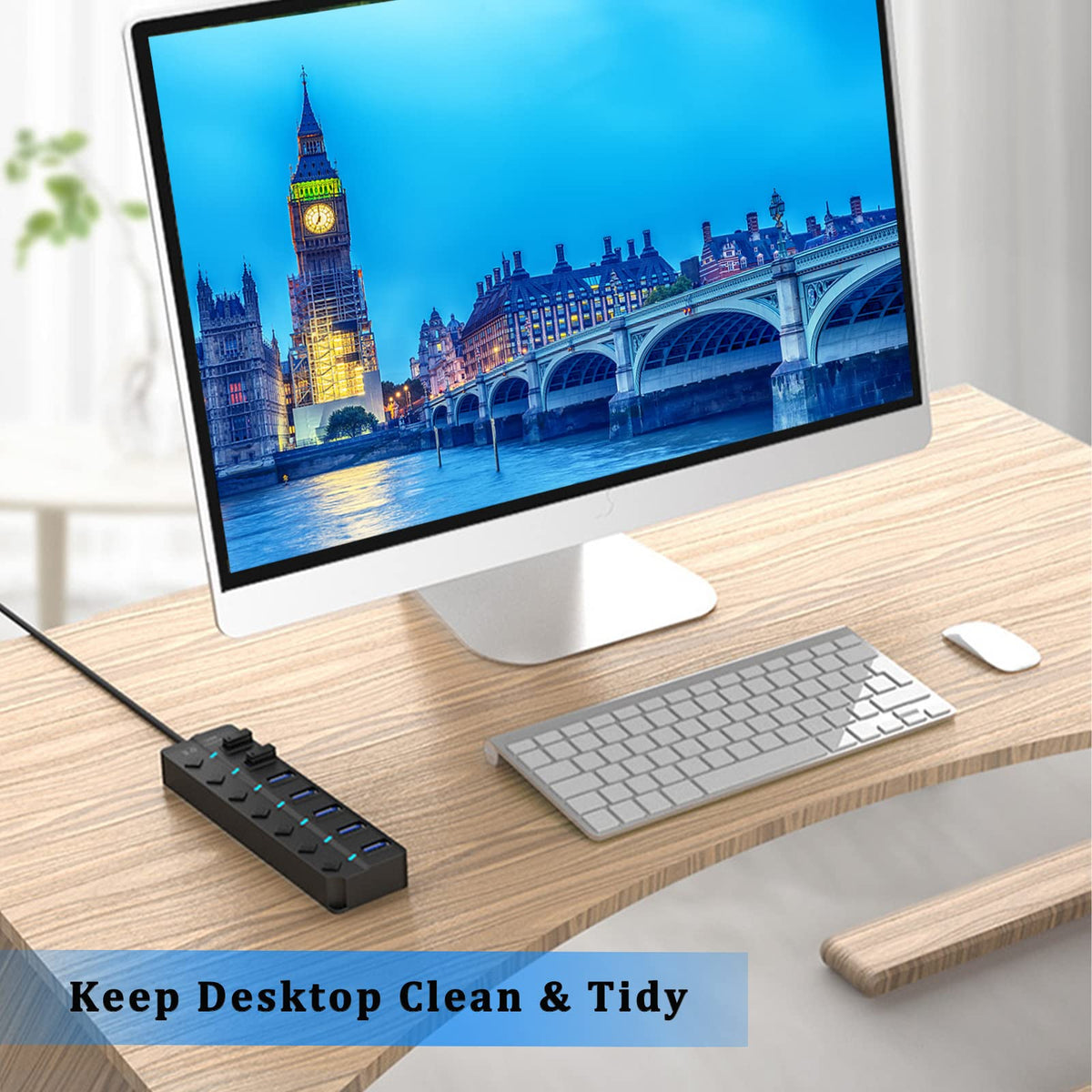 USB Expander Hub Splitter 4 Ports Adapter Dock Cord Ultra-Slim,Multi USB Cable Lead for PC,Laptop,NoteBook,MacBook,Desktop,ChromeBook,Surface Pro,Flash Drives,Mobile HDD Under £4