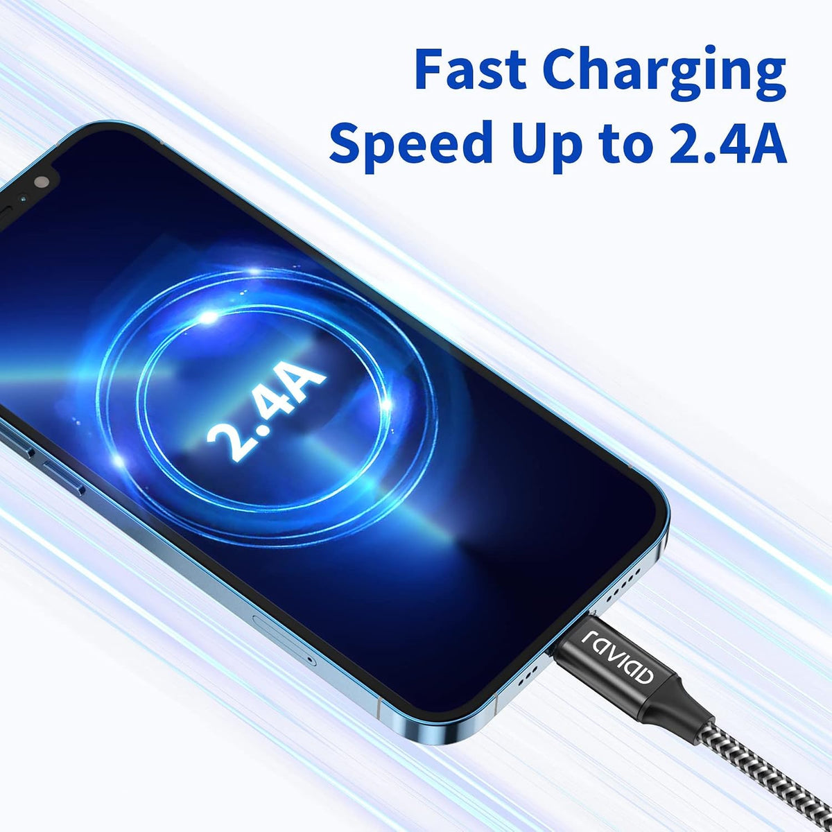 RAVIAD iPhone Cable Short [0.5FT/15CM, MFi Certified] iPhone Charger Cable
