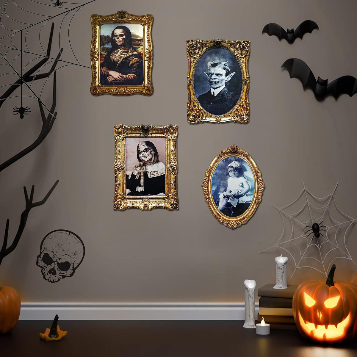 ECGER Halloween Decorations Indoor, Haunted Scary Changing Face Pictures