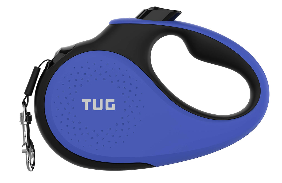 TUG 360° Tangle-Free Retractable Dog Lead for Up to 25 kg Dogs | 5 m Strong Nylon Tape | One-Handed Brake, Pause, Lock (Medium, White/Orange)