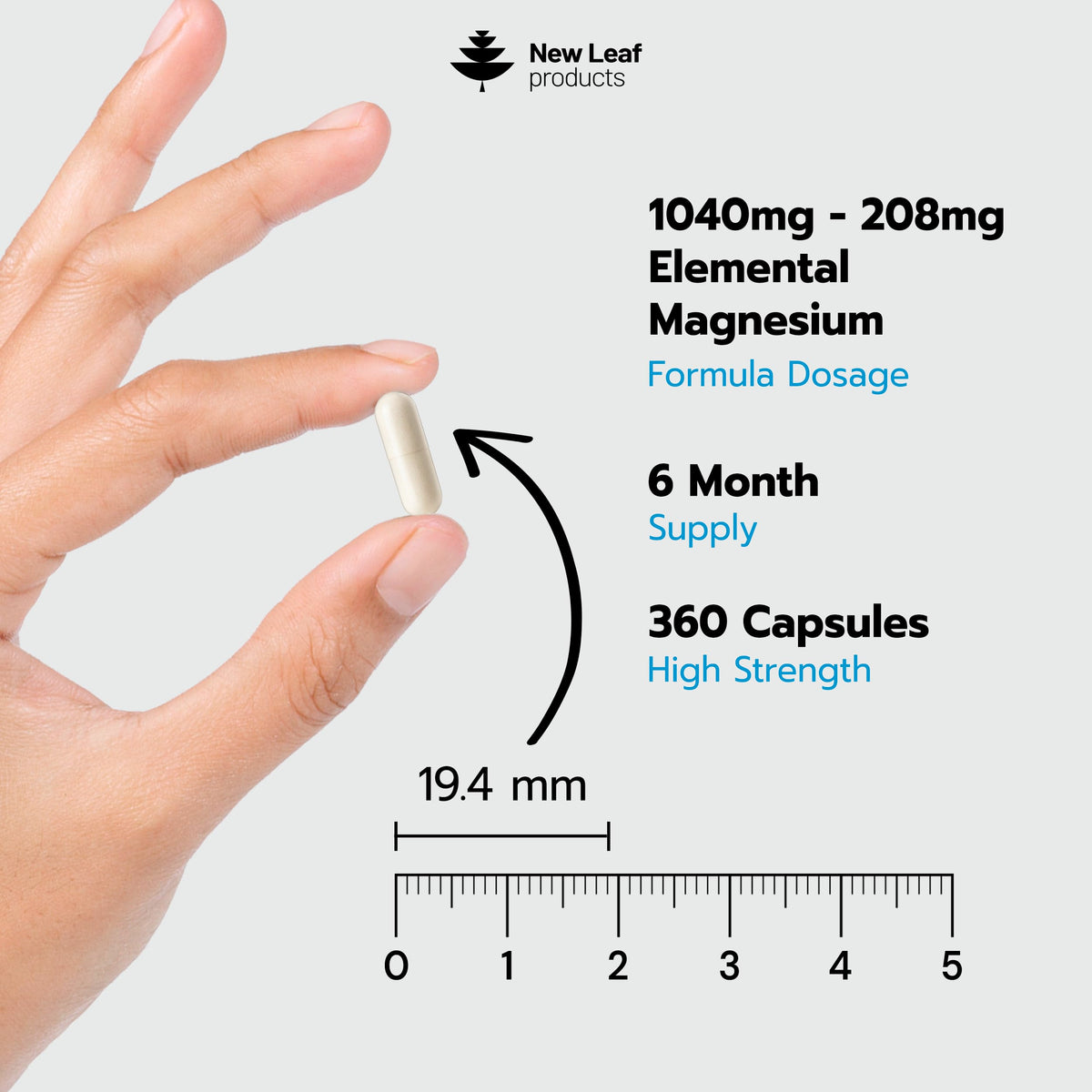 Magnesium Glycinate Capsule - 208mg Elemental of 1040mg, 120 Capsules