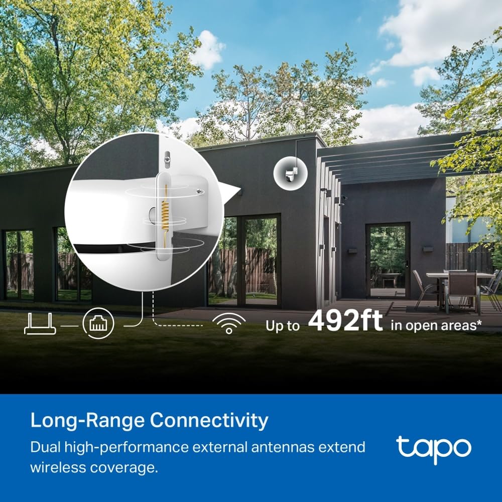Tapo TP-Link C500 Outdoor Wi-Fi Security Camera, 360° FHD 1080P with Night Vision, Two-Way Audio, Cloud Video Recording, Works with Alexa