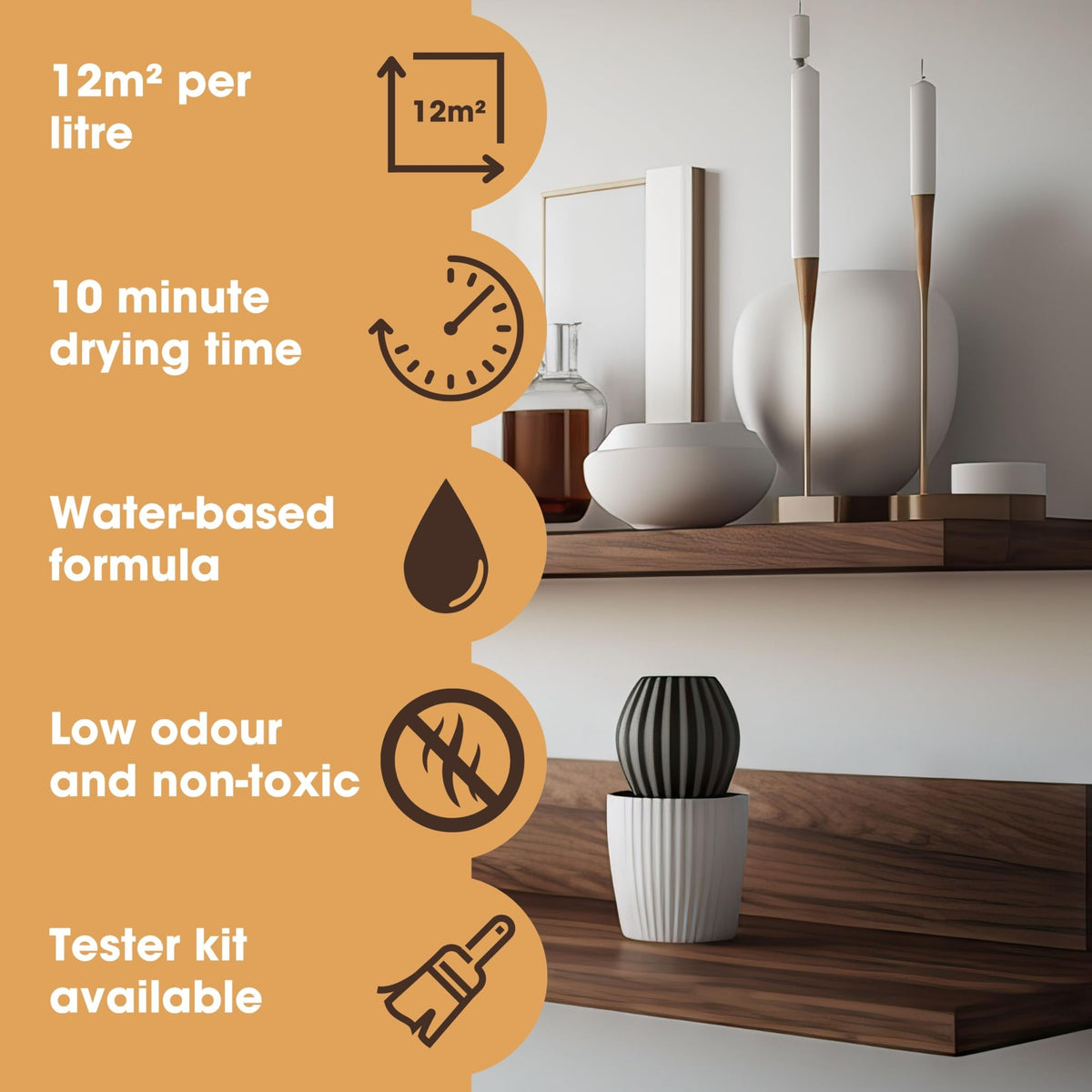 Furniture Clinic Wood Stain (Natural Oak) – Fast Drying, Highly Concentrated, and Easy-to-Apply Light Oak Wood Stain for All Indoor & Outdoor Wood – Water Based & Non-Toxic – 250ml