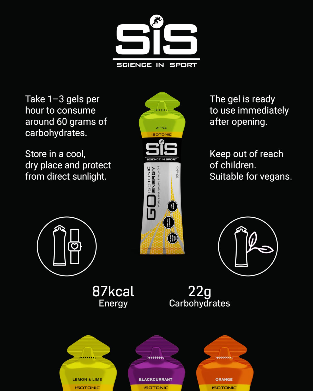 Science in Sport GO Isotonic Energy Gels Mixed, Mixed Flavours, 7 x 60ml
