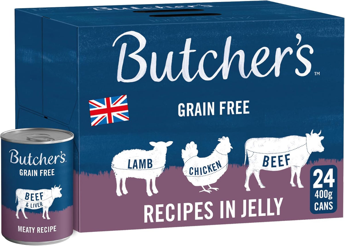 Butcher's Complete Wet Can Adult Dog Food Recipes in Jelly Pack 24x400g