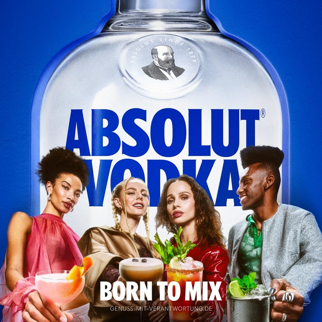 Absolut Vodka 1L, 40% ABV, Award-Winning Swedish Vodka, Use for cocktails