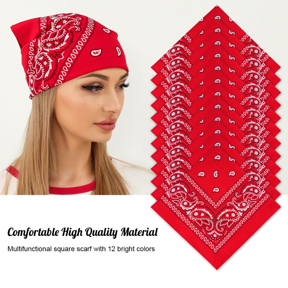 Aomig Bandana Head Scarf for Men and Women, Stylish Cowboy Headband Handkerchief, Multi-purpose Hair Scarf Paisley Print Unisex Headwraps, Bib Party Face Covering Headwear for Motorcycling