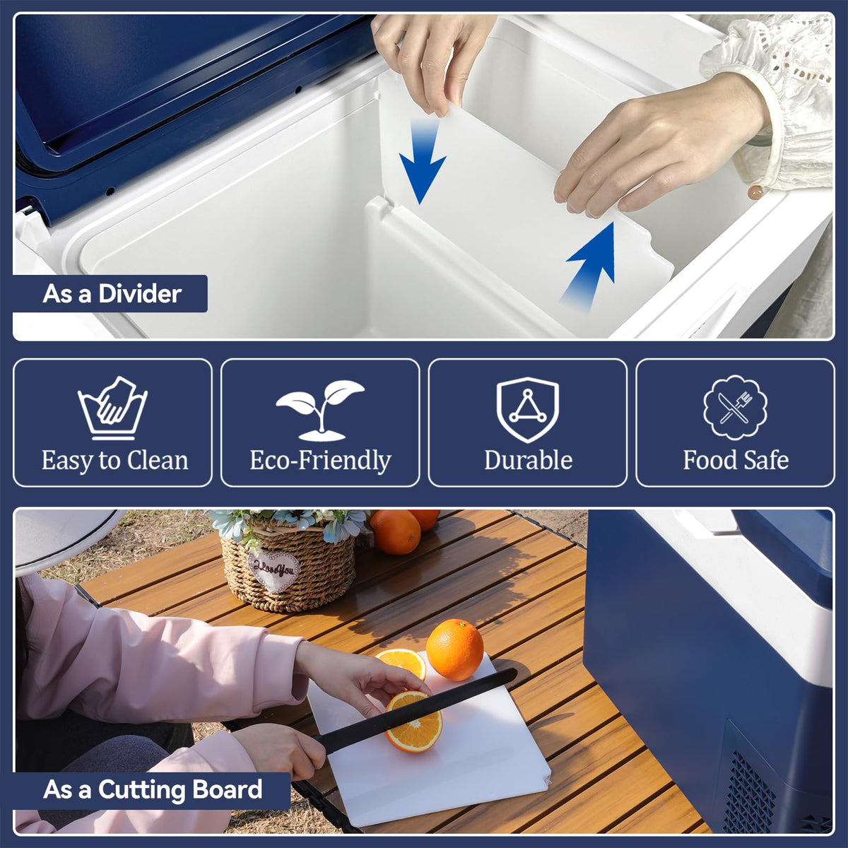 BINGI 12.8L Car Fridge Freezer Portable Compressor Cooler, 12V/24V DC & 100-240V AC Mini Refrigerator for Camping, RV, Truck, Boat, Travel, Picnic, Home Use (-18℃ to 15℃)
