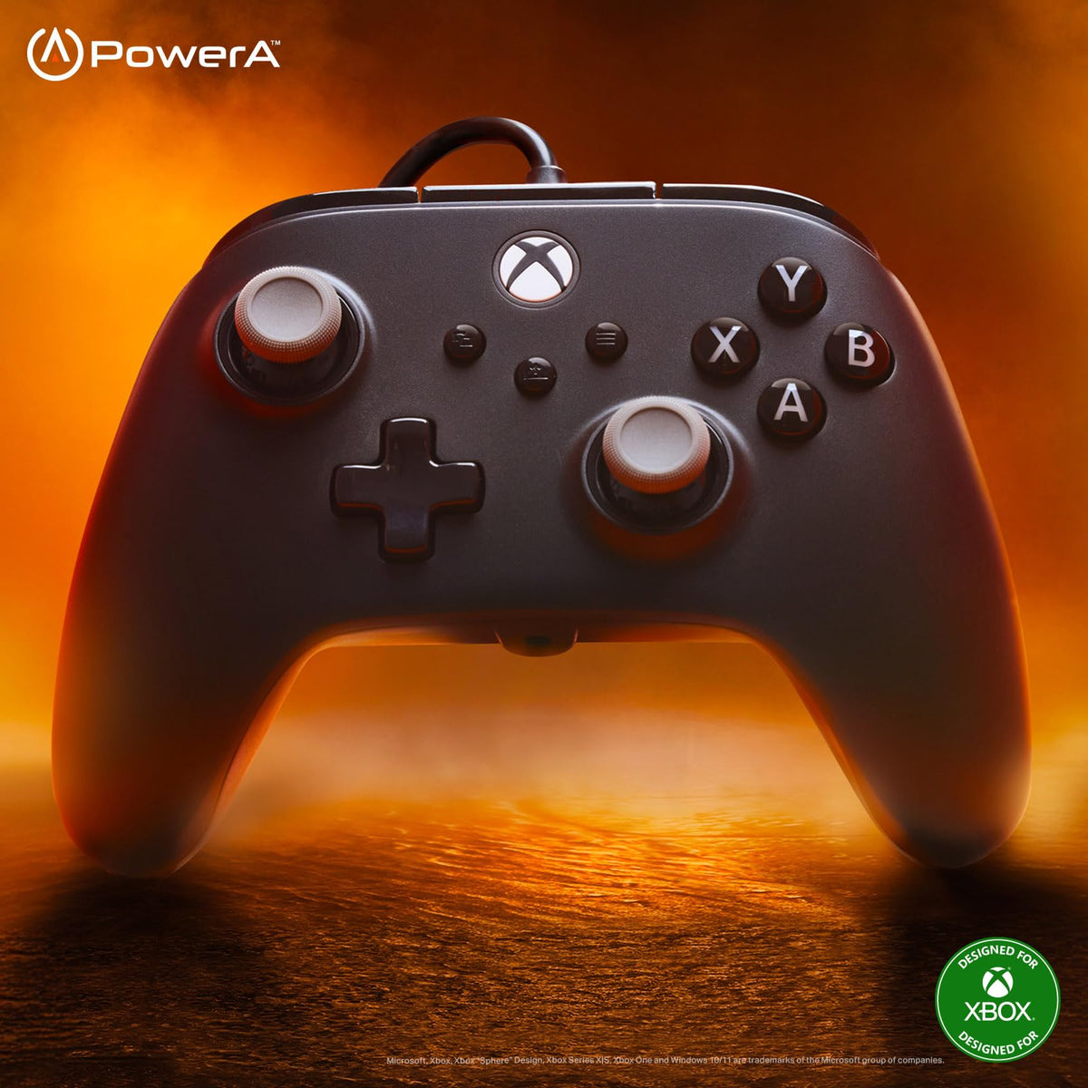 PowerA Advantage Plus Wired Controller for Xbox Series X|S - Moonlit Palms, officially licensed, adjustable height thumbsticks, hall effect, mappable buttons, works with Xbox One and Windows 10/11 PC