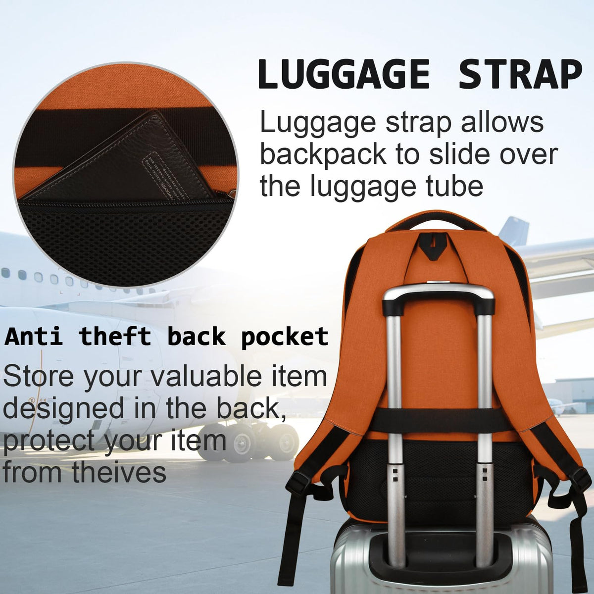 KASIBON Laptop Backpack for Men, Anti-Theft Travel Backpack Business