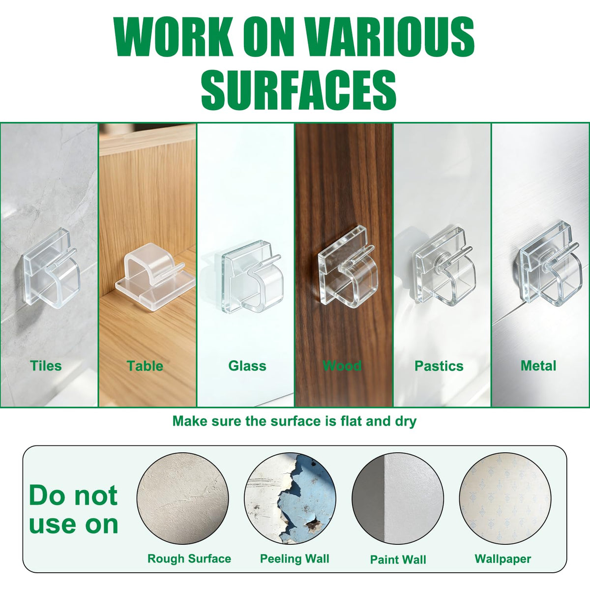 Cable Clips, Cable Tidy, Self Adhesive Cable Holder, Cable Management, Cord Organiser Clips Light Wire for Wall, Desk, Home, Office (Small-Transparent-100pcs)