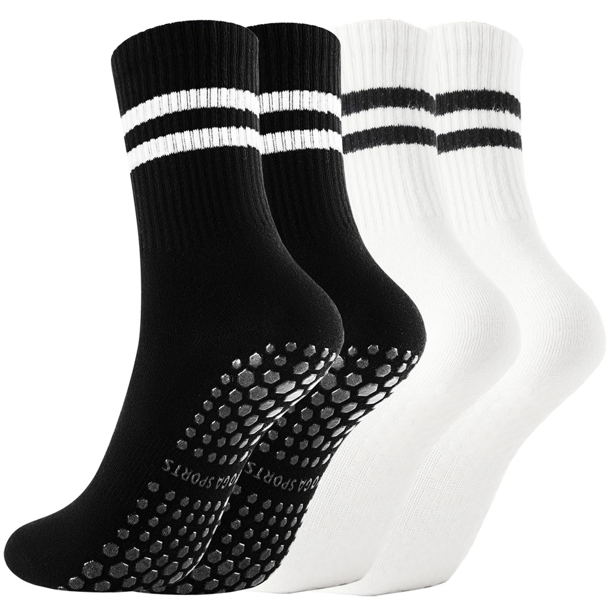 Non Slip Yoga Grip Pilates Socks for Women&Men Anti Slipper Grippy Socks for Ballet, Hospital, Dance, Trampoline, Barre