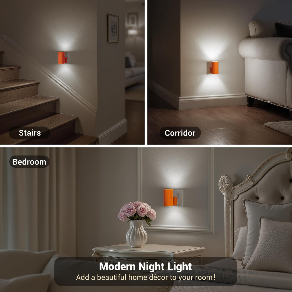JandCase Night Light, Night Light Plug in Wall with Dusk to Dawn Sensor