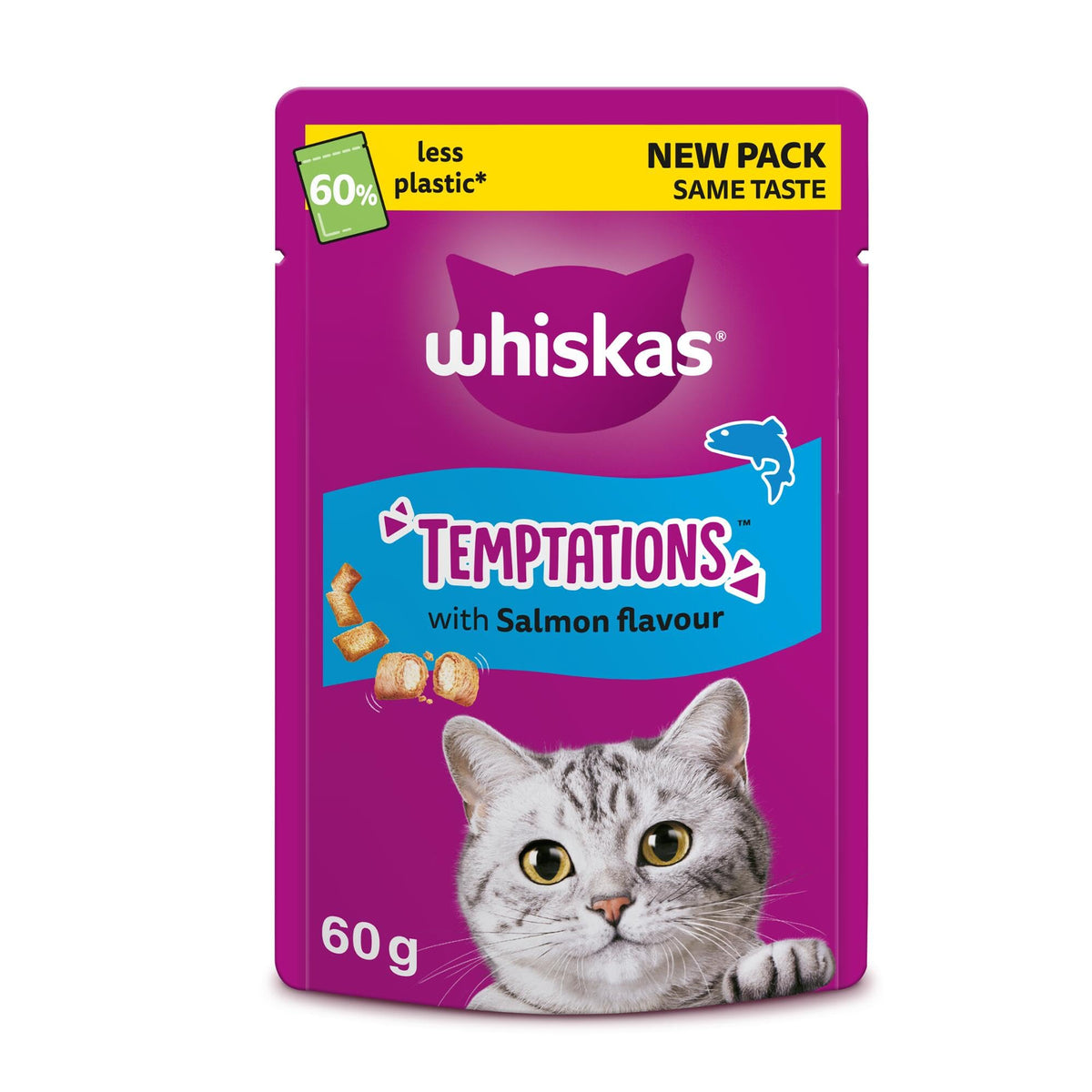 WHISKAS Crunch 100g (Pack of 6) - Tasty Topping Adult Cat Treat Biscuits