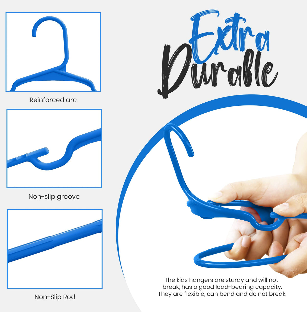 Utopia Home 20pcs Kids Hangers - 28cm Plastic Baby Hangers for Closet - Kids Hanger for Clothes and Baby Hanger for Closet - for Daily Standard Use (Grey)
