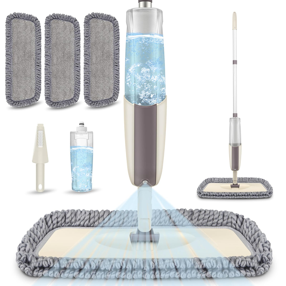 Spray Mops with 4 Washable Pads: Microfibre Floor Mop for Cleaning Floors