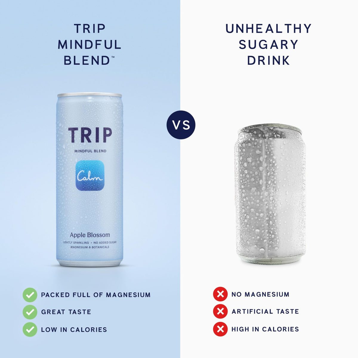 TRIP Cucumber Mint Sparkling drink with 120MG calming Magnesium + Lion’s Mane + Chamomile + Lemon Balm. Low Calorie and Vegan (Pack of 12 x 250ml) - Packaging Might Vary