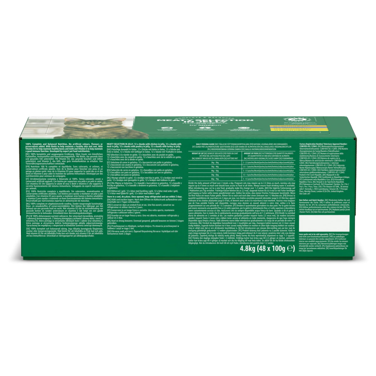by Amazon Grain-Free Complete Wet Food for Adult Cats, Mixed Selection In Jelly, 4.8 kg (48 pouches of 100g)